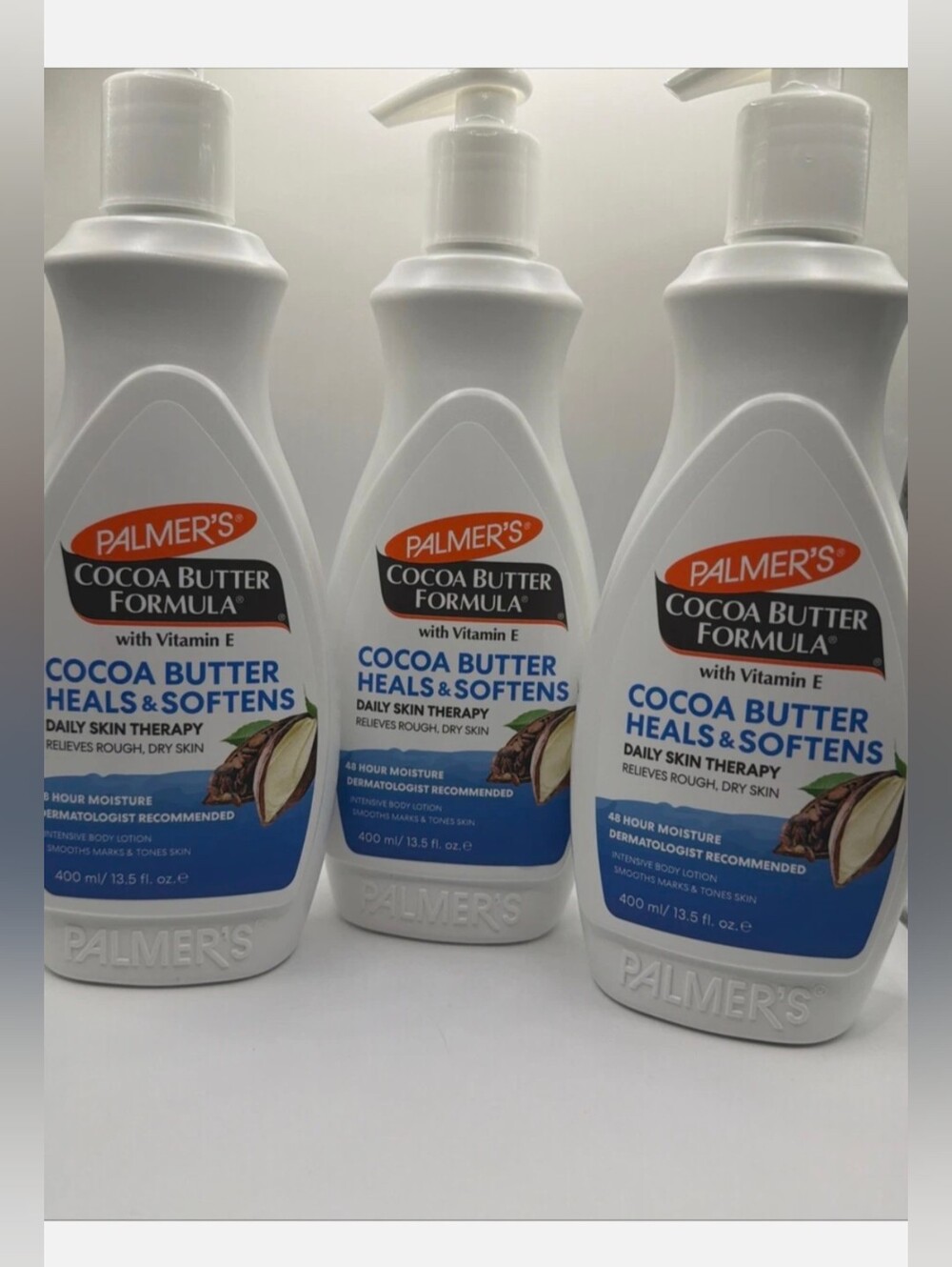 3- Palmers Cocoa Butter Formula Body Lotion Cocoa & Shea Vitamin E 48hr 13.5 fl